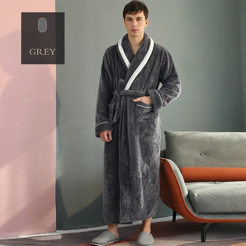 Flannel Couple Bathrobe Set