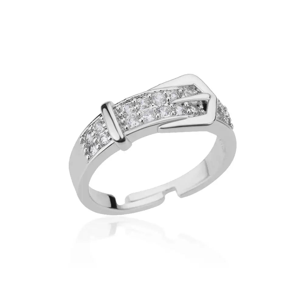 Zircon Steel Belt Finger Ring