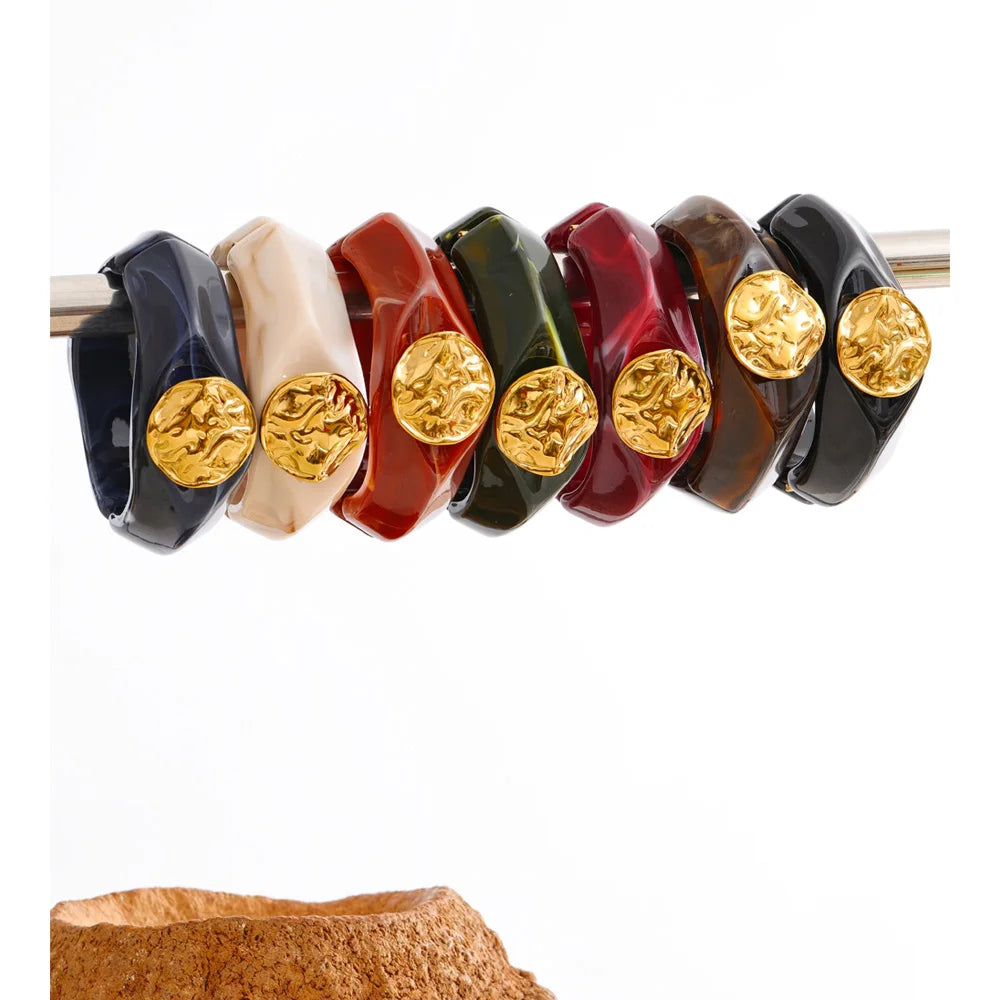 Resin Wide Bangle Bracelet
