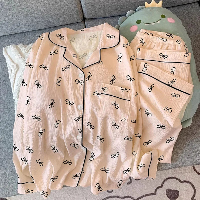 Girls Wrinkle Fabric Pajama Set