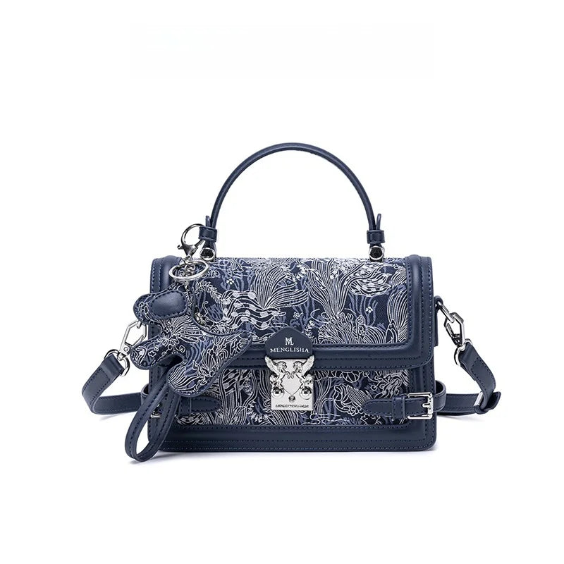 Embroidered Square Crossbody Bag