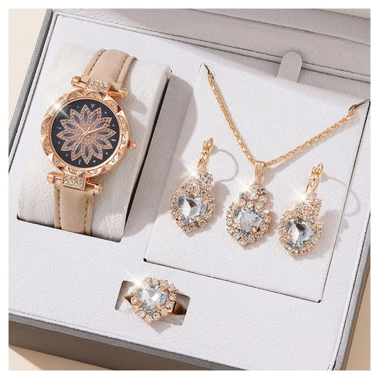 Women's Crystal Watch Jewelry Gift Set
