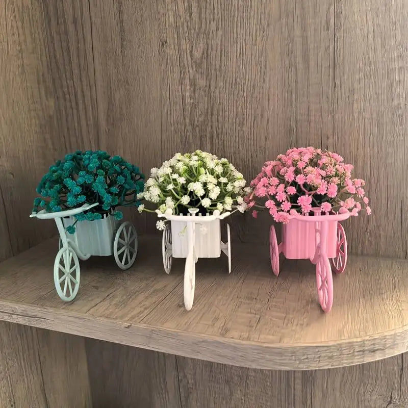 Bicycle Flower Basket Home Decor Artificial