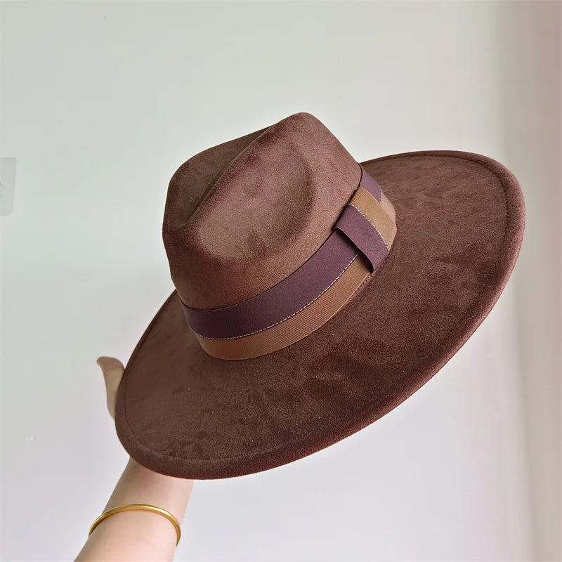 Women's Wide Brim Fedora Hat Retro Style