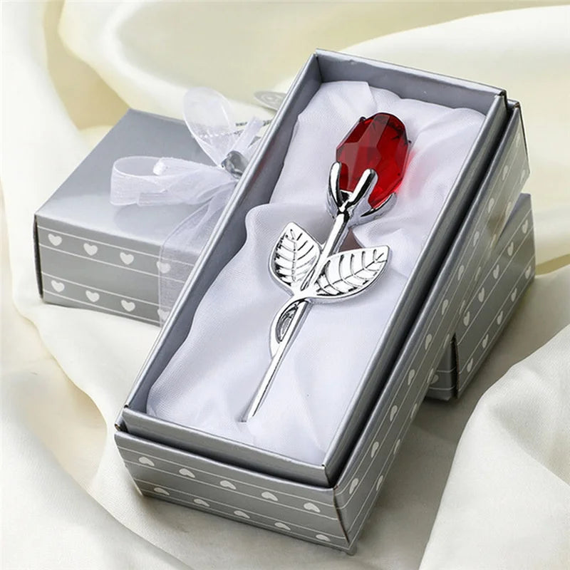 Crystal Glass Rose Ornament