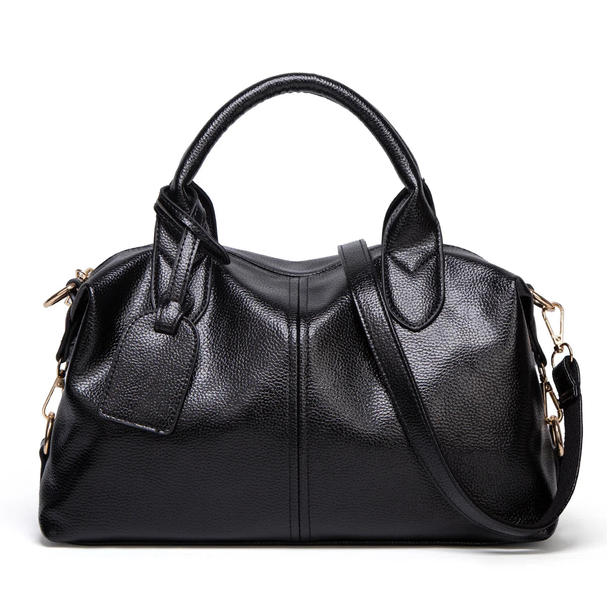 Oil Wax Leather Boston Bag