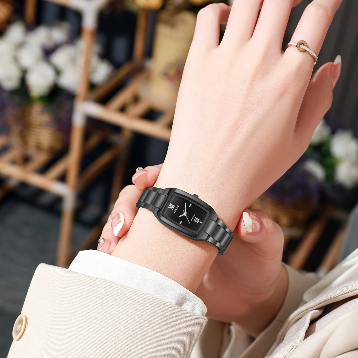 WWOOR Square Gold Steel Watch