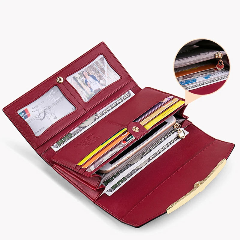 RFID Leather Women Wallet