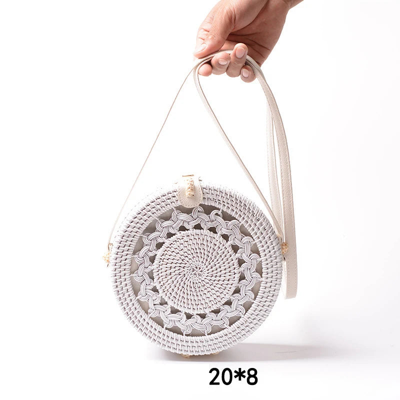 Rattan Woven Straw Crossbody Bag