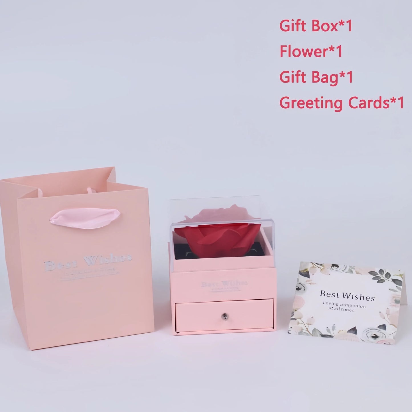 Eternal Rose Heart Necklace Gift Box