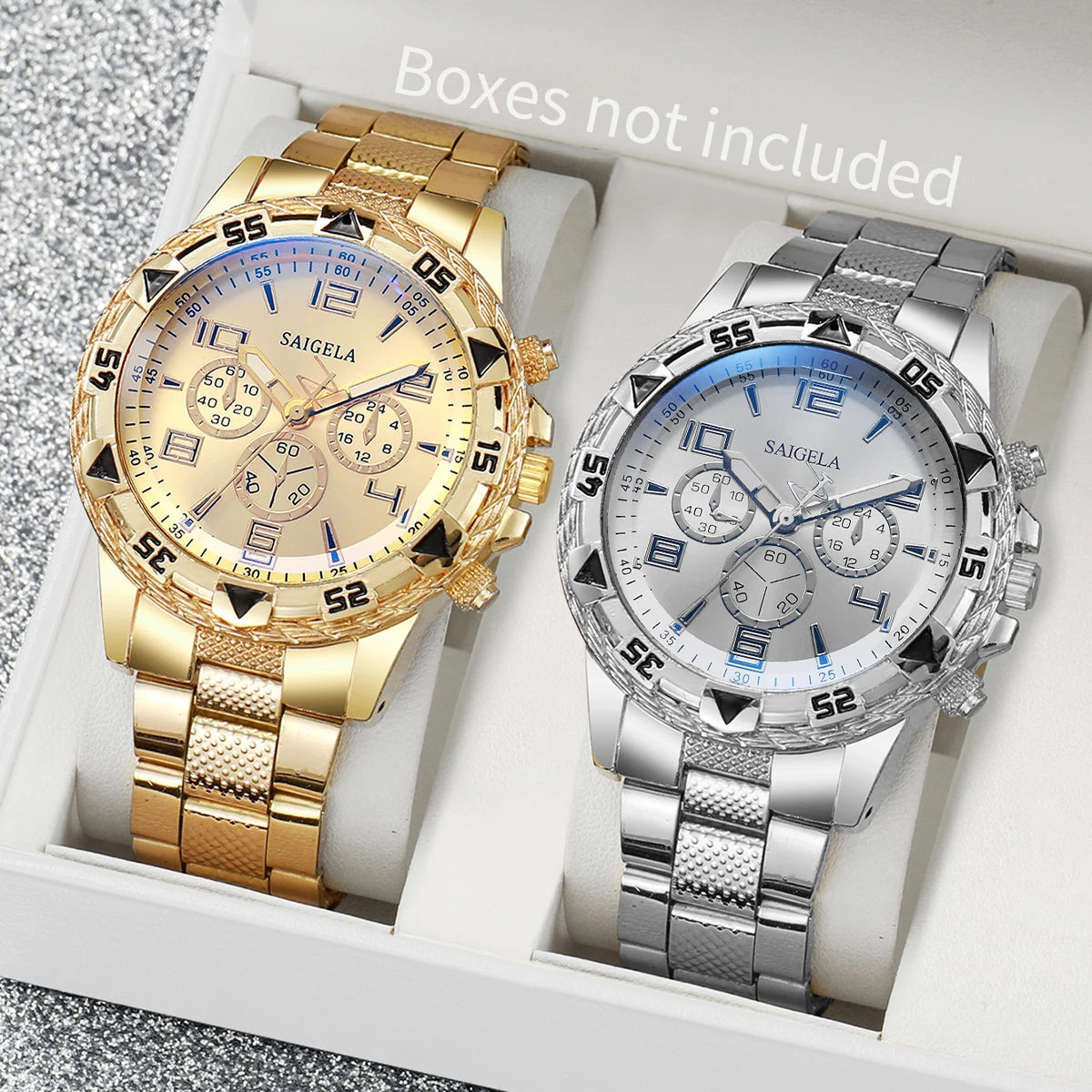 Men's Arabic Dial Quartz Watch Set