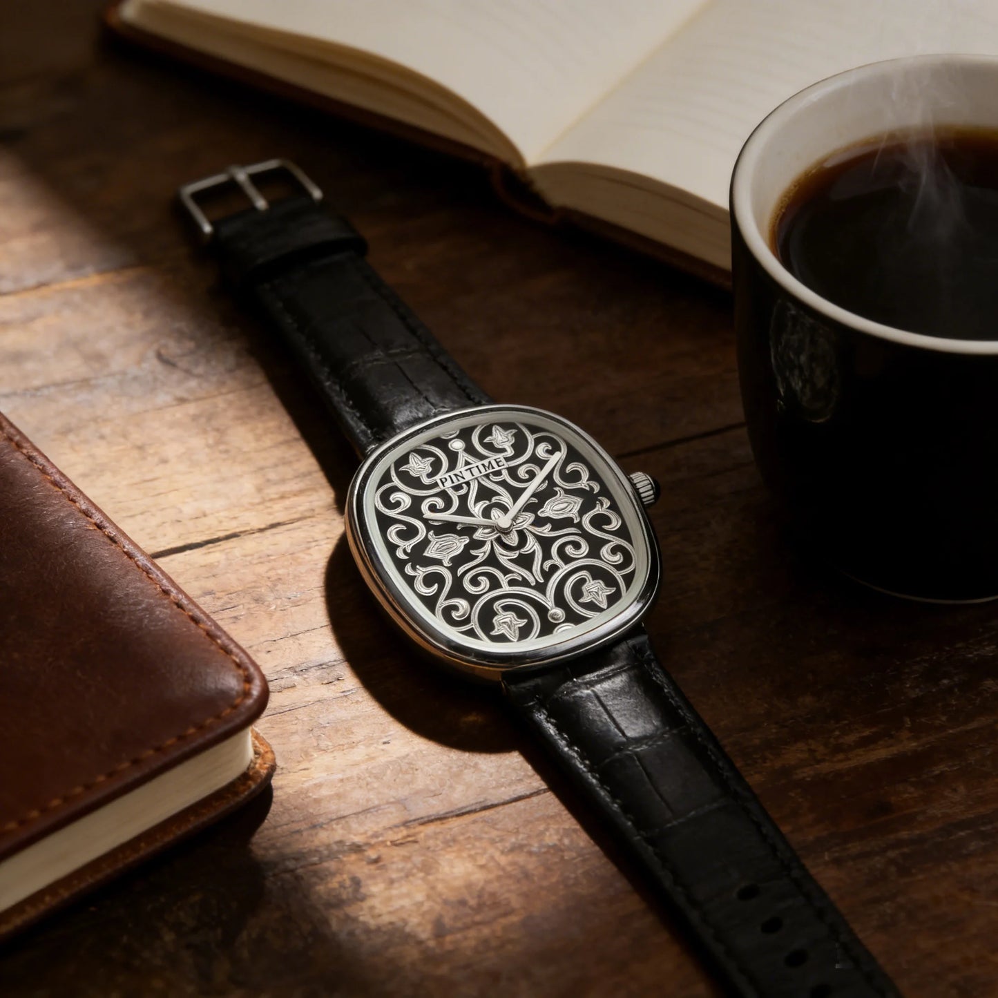 Oval Leather Watch Men