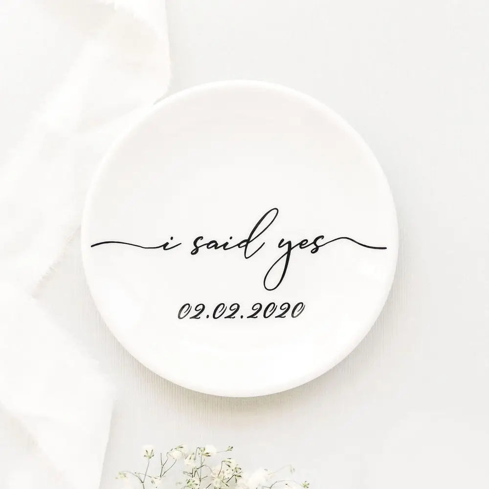 Ceramic Ring Jewelry Tray Wedding Gift