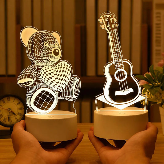 Personalized 3D LED Night Light USB Decor