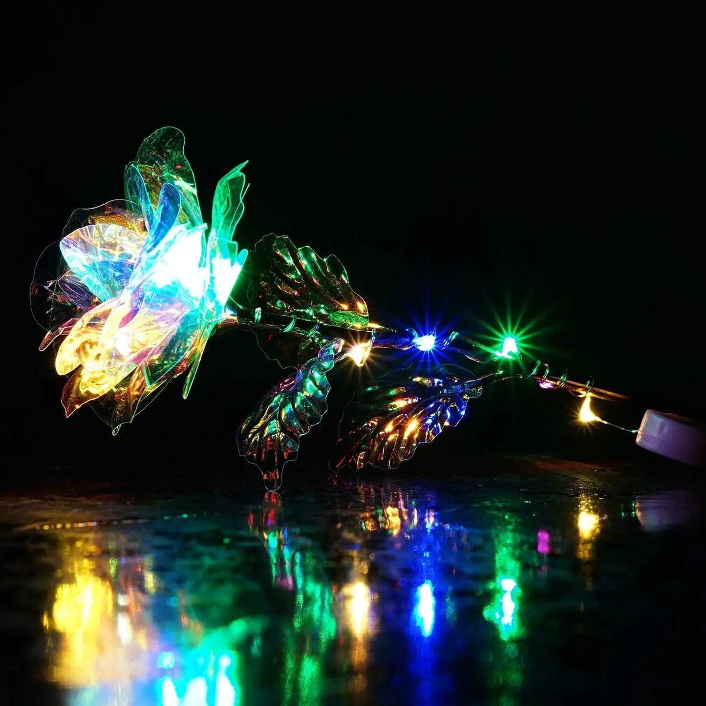 Galaxy Crystal Rose LED Heart Base Gift