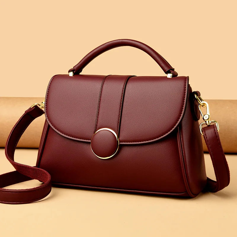 Women's Retro Crossbody Shoulder Bag – PU Leather, Multi-Pocket, Casual Style