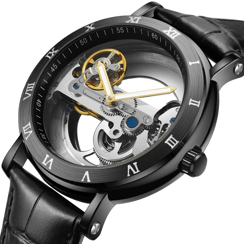 Golden Skeleton Automatic Watch