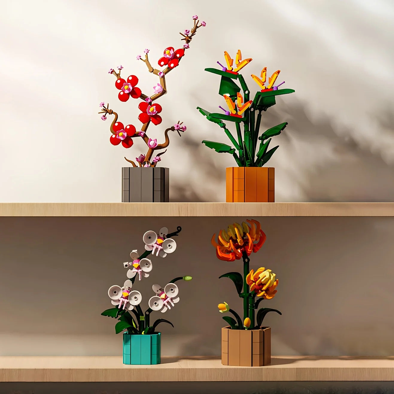 Miniature Orchid Flower Building Blocks Gift
