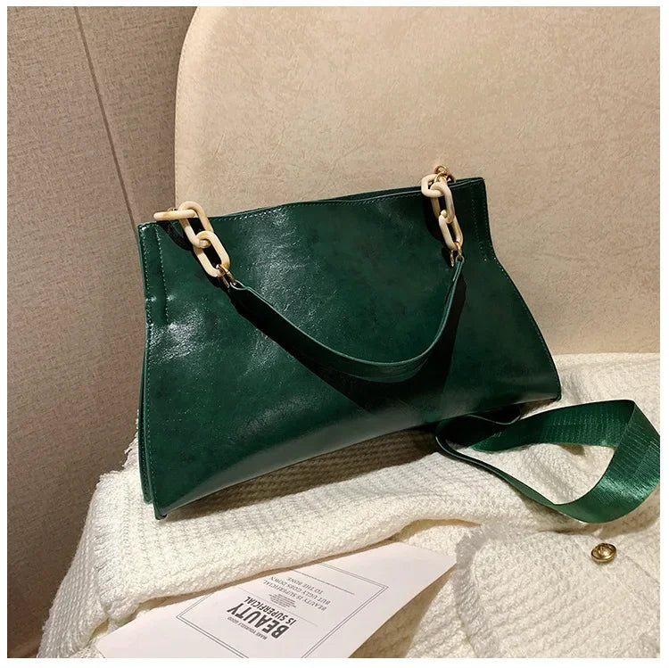 Women's Soft Leather Large Underarm Bag
