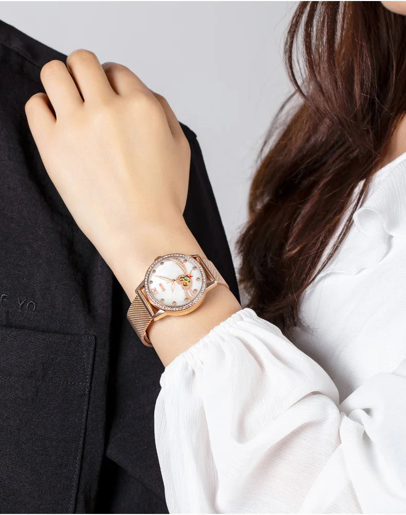 Crystal Mechanical Women Watch
