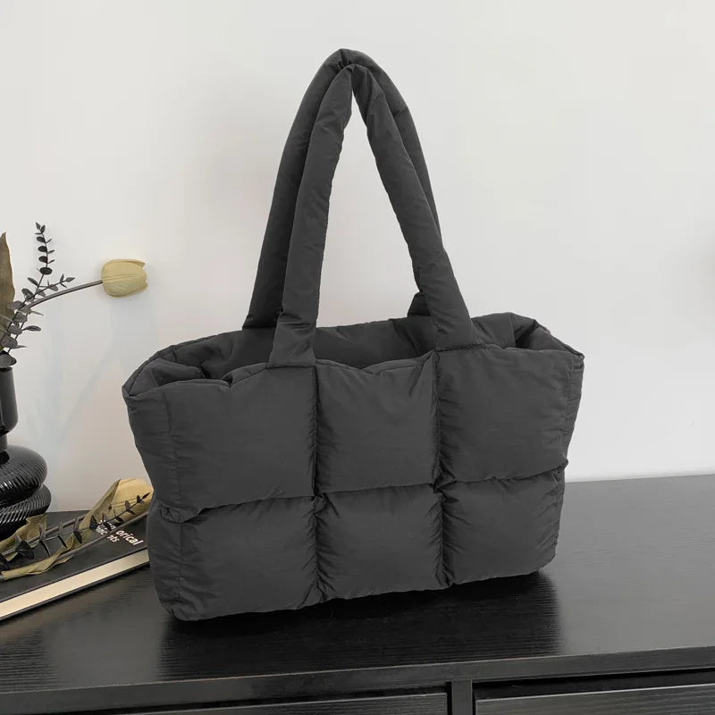 Quilted Plaid Shoulder Bag