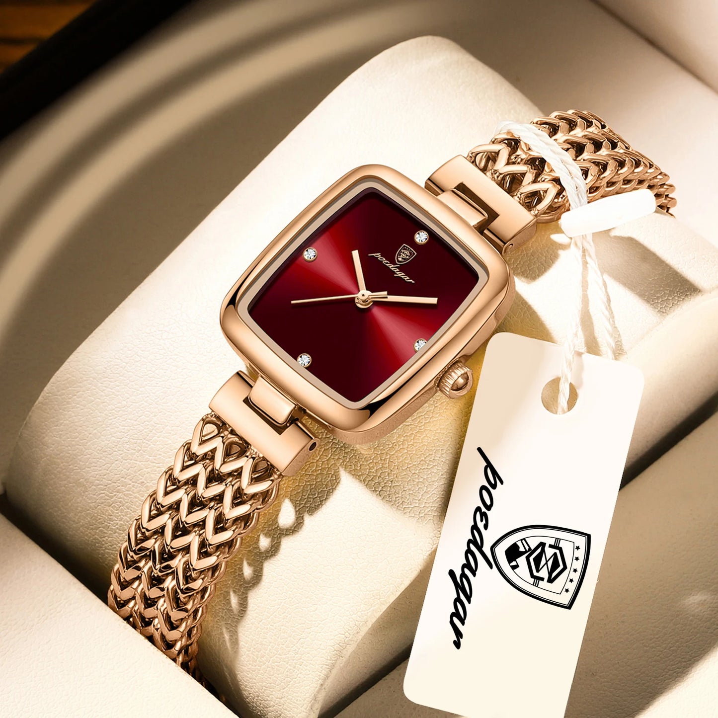 POEDAGAR Square Women Watch