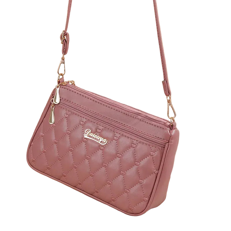 Embroidery Zipper Crossbody Bag