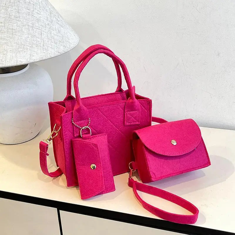 Women's PU Leather 3-Piece Handbag Set