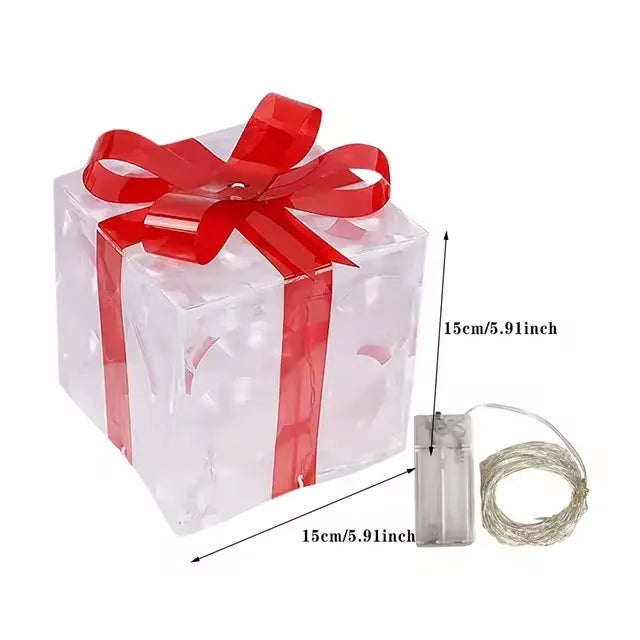 LED Glowing Christmas Gift Box Outdoor Decor