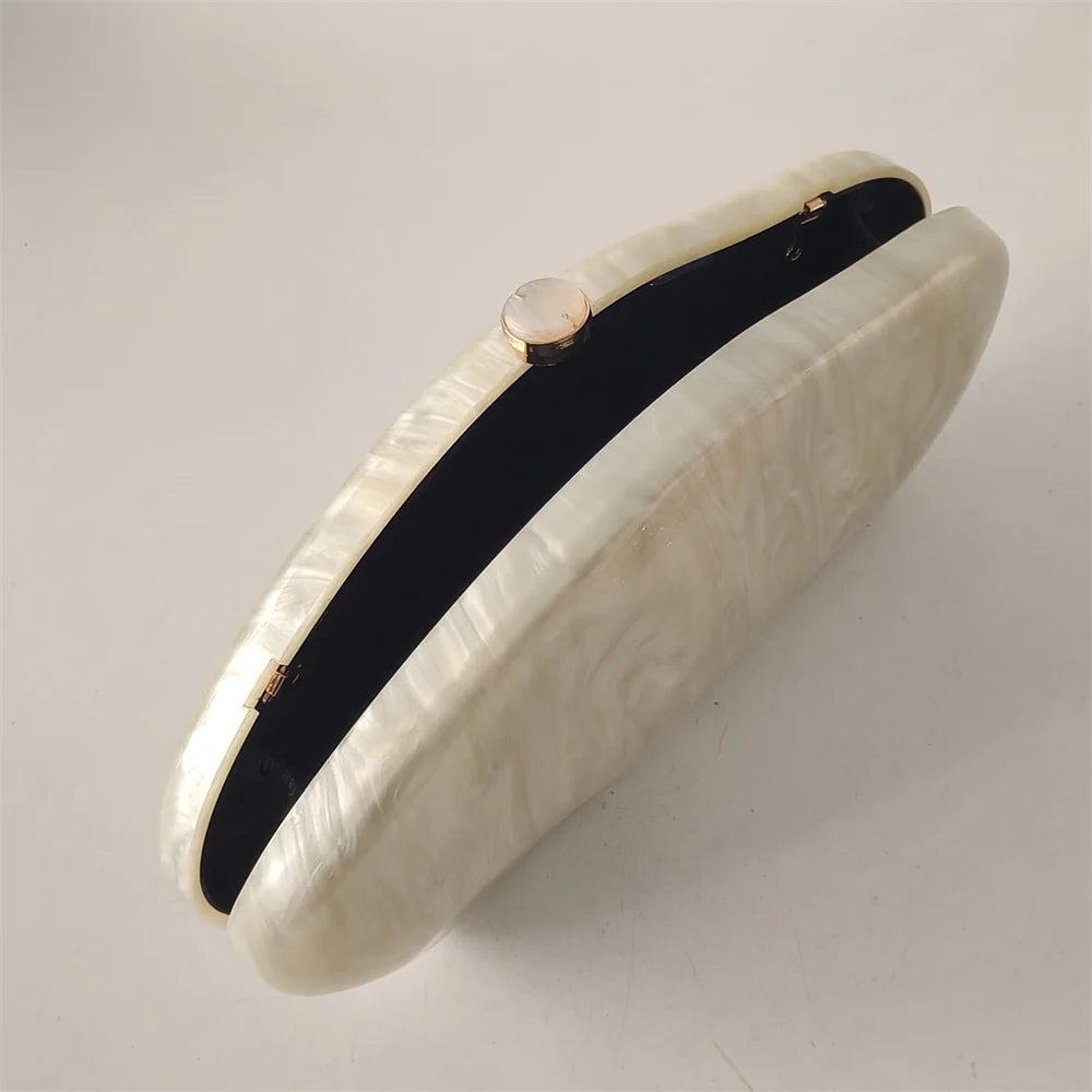 Women's Acrylic Shell Box Evening Shoulder Bag