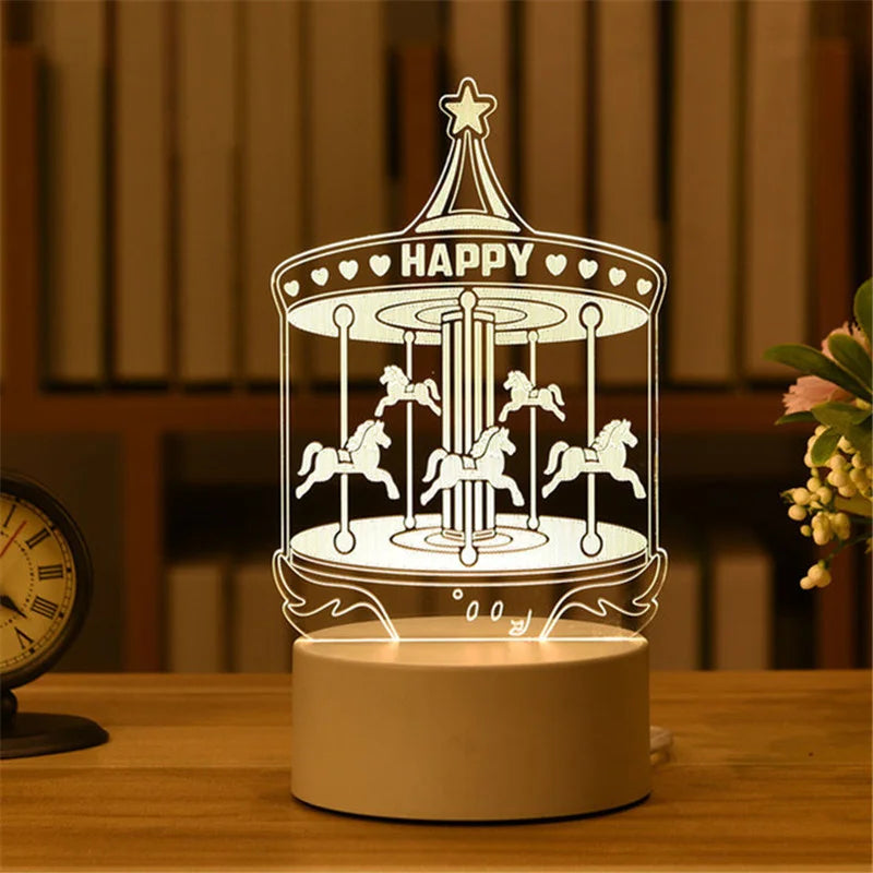 Personalized 3D LED Night Light USB Decor