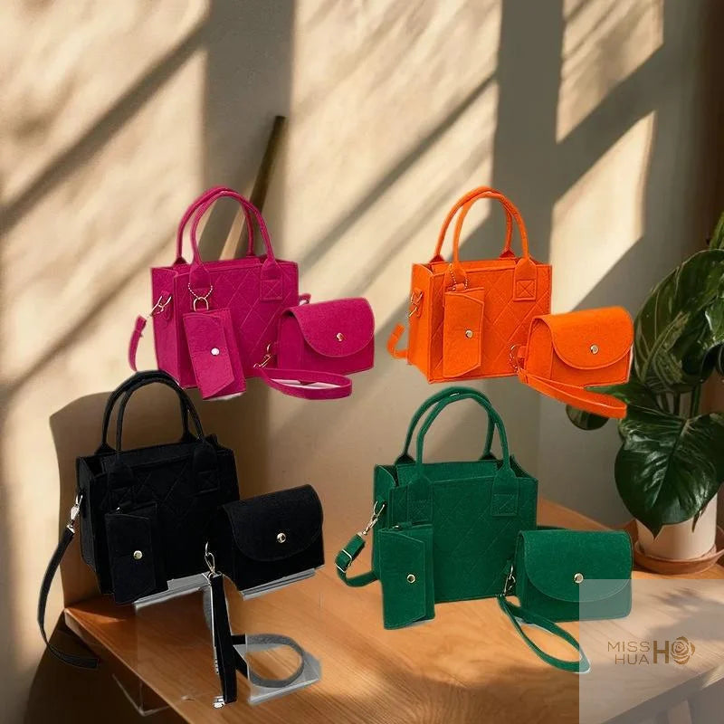 Women's PU Leather 3-Piece Handbag Set