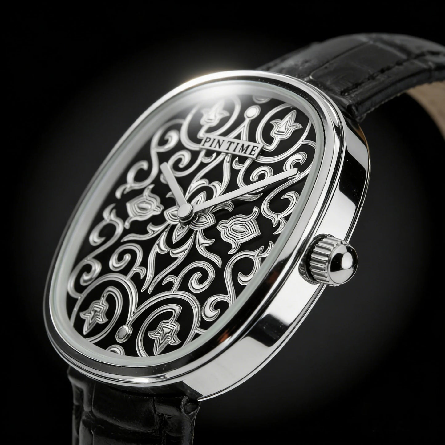Oval Leather Watch Men