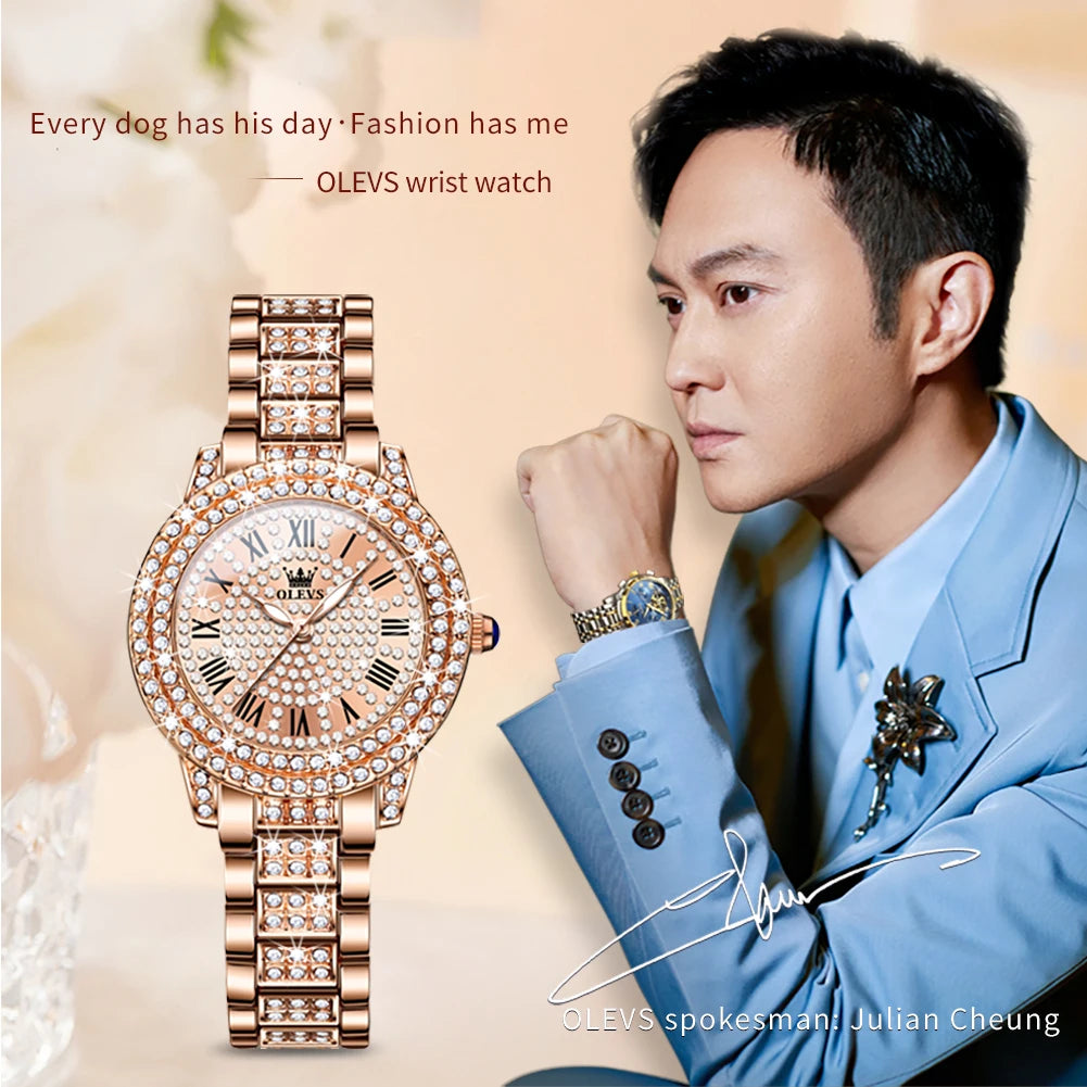 OLEVS Diamond Dial Quartz Watch