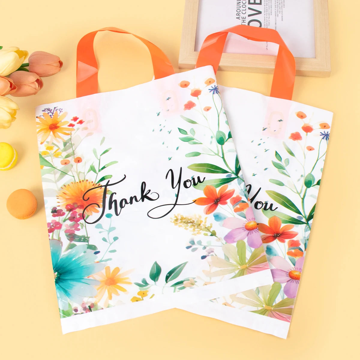 Thank You Floral Tote Bag Wedding Party 10 Pcs