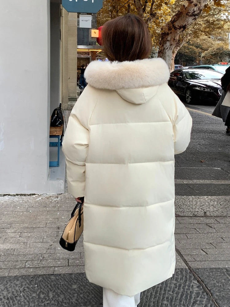 Pink Padded Fur Collar Parka