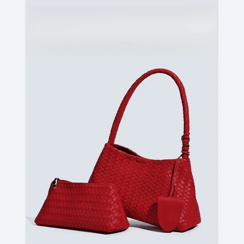 Woven Bucket Shoulder Bag