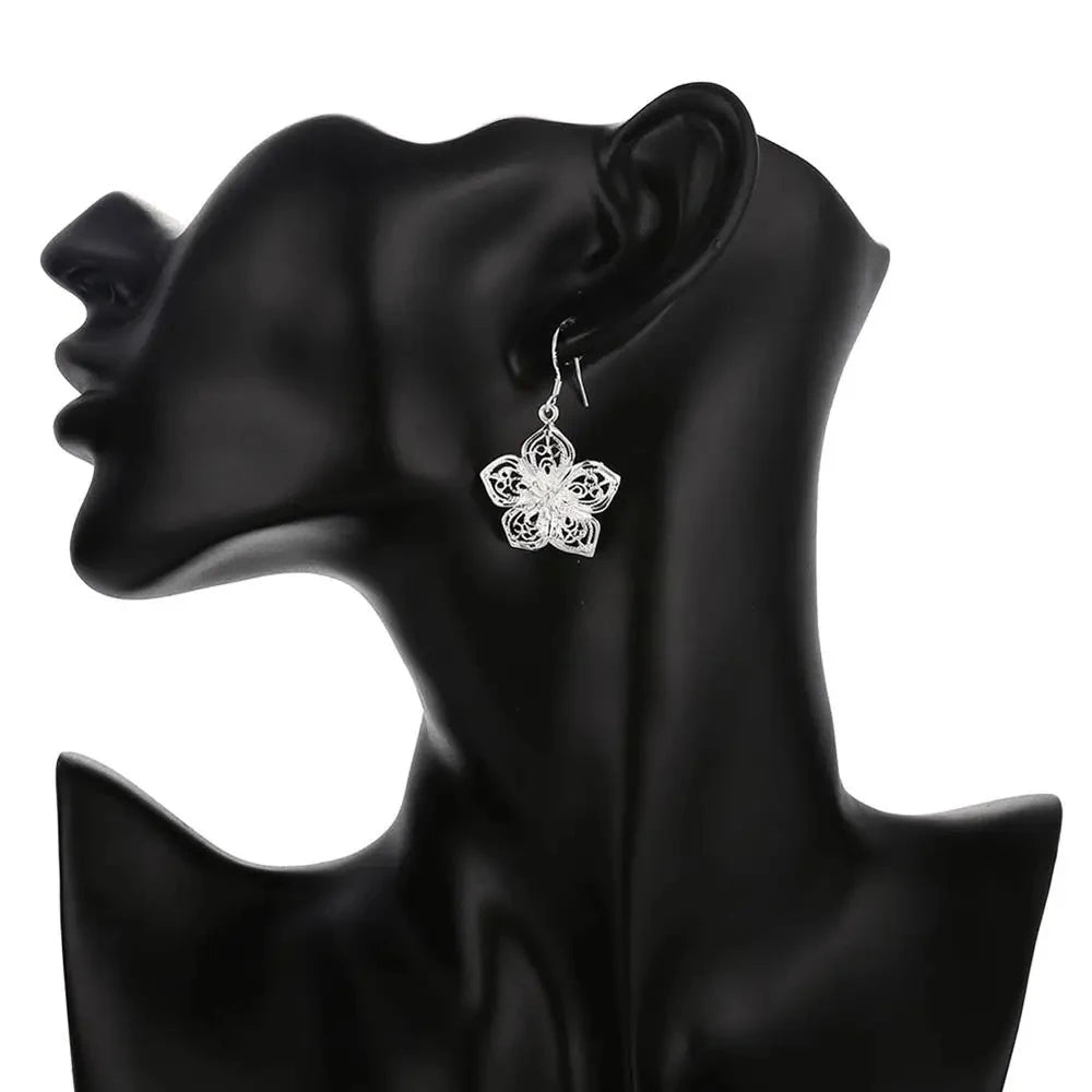 Women's S925 Silver Flower Jewelry Set