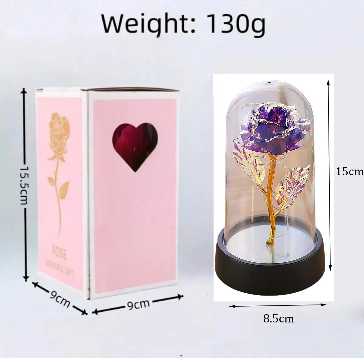 Eternal Rose LED Glass Cover Gift