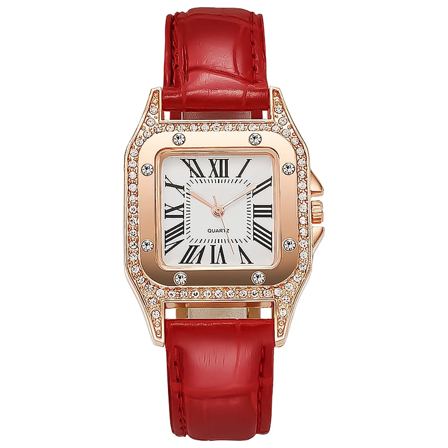 Leather Strap Bracelet Watch Set