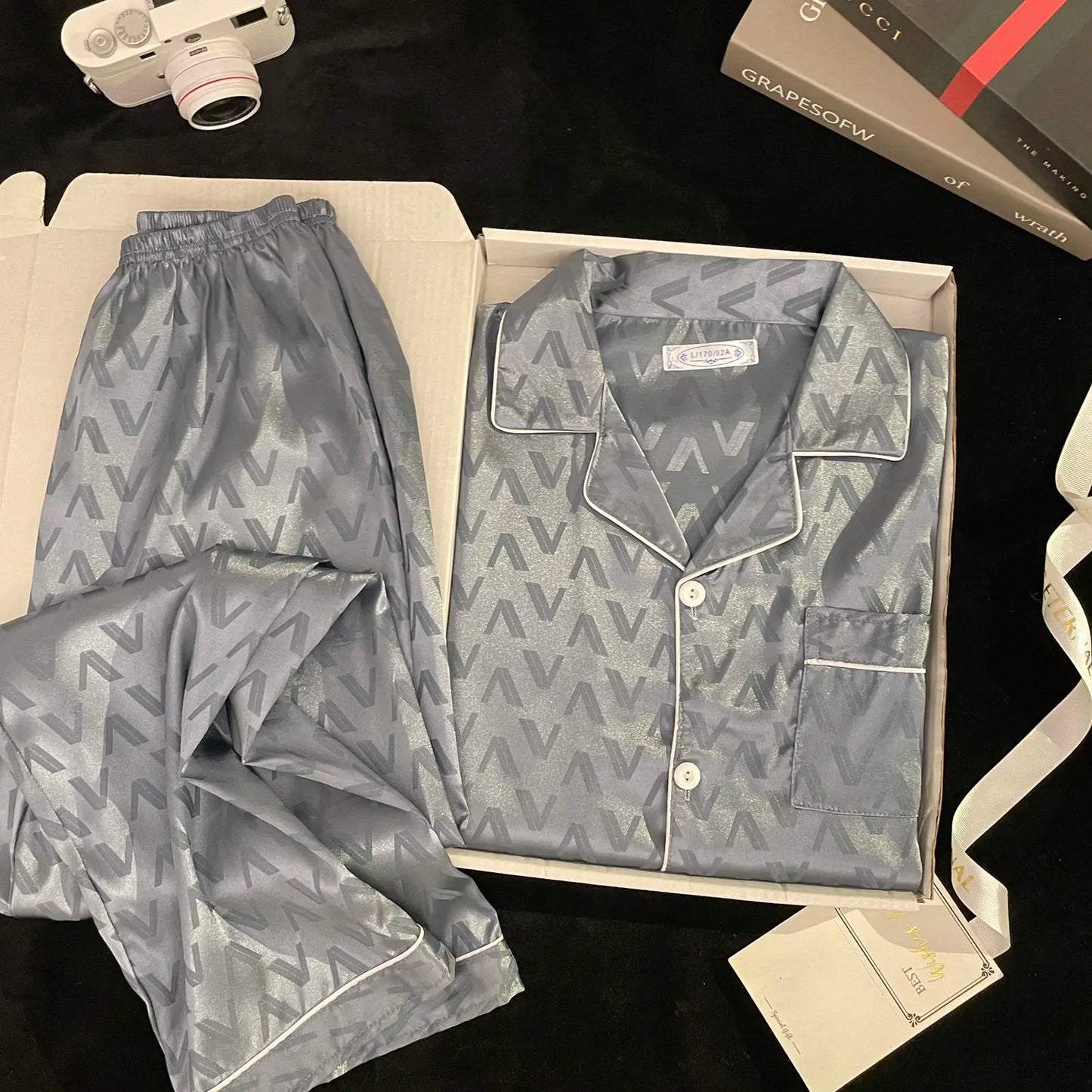 Ice Silk Men Loungewear Pajama Set
