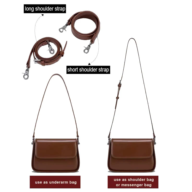 Women's Saddle Bag Genuine Leather Crossbody