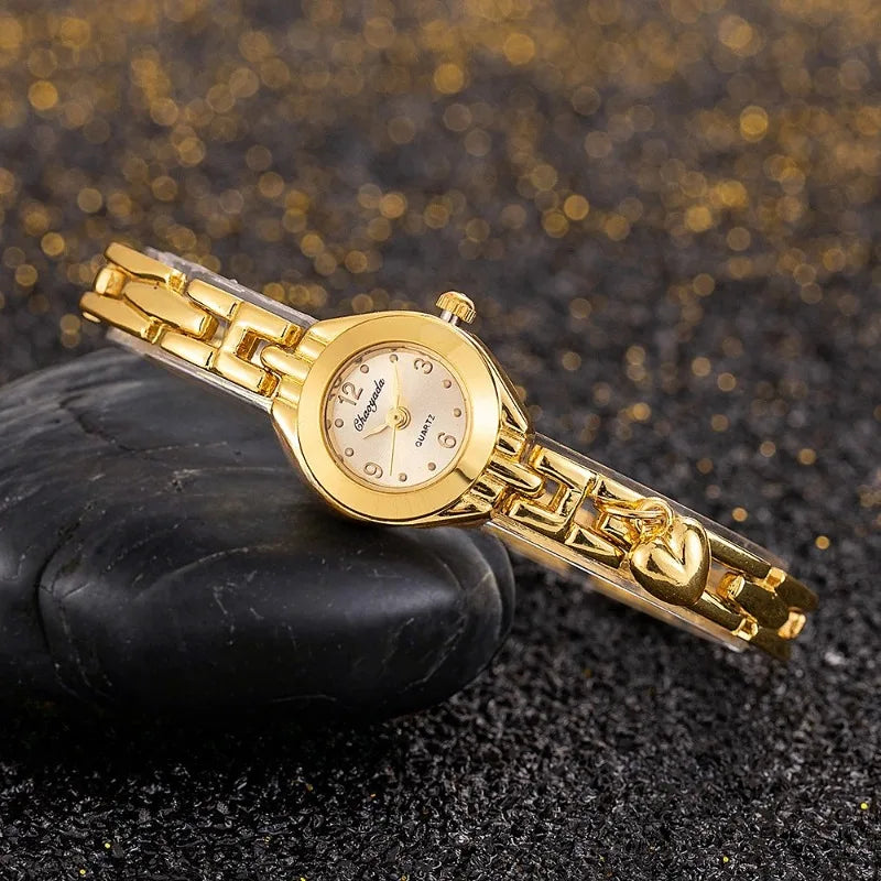 Gold Small Dial Dress Watch