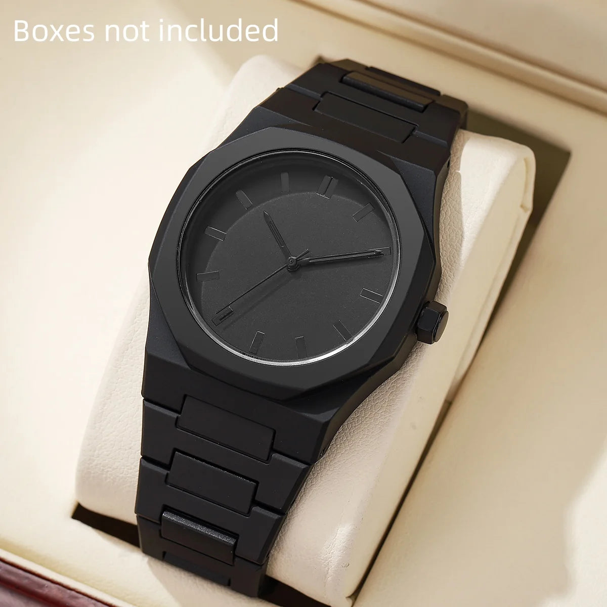 All-Black Arabic Dial Men's Sports Quartz Watch