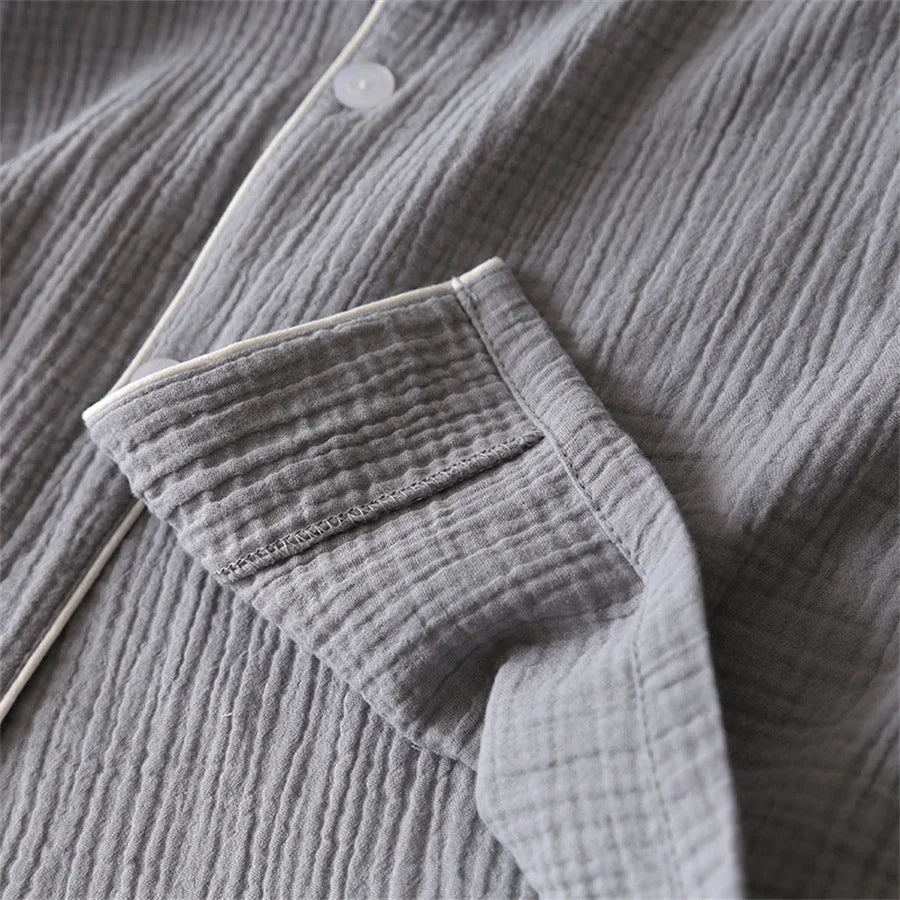 Men's Cotton Gauze Short Sleeve Pajama Set