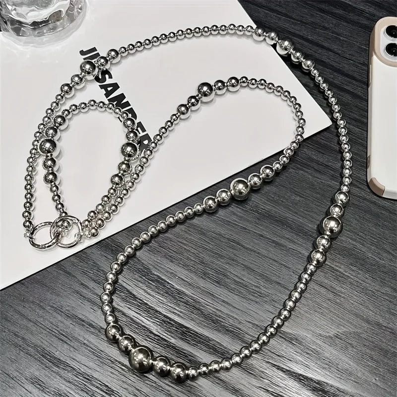 Silver Bead Phone Bag Pendant