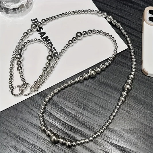 Silver Bead Phone Bag Pendant