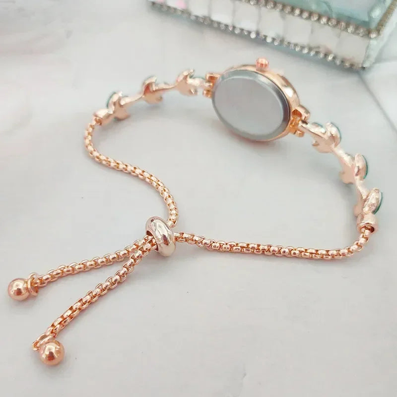 Clover Rhinestone Oval Watch