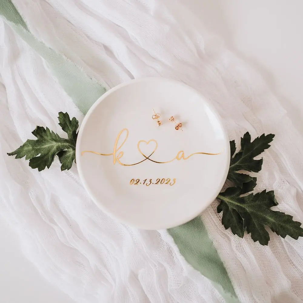 Ceramic Ring Jewelry Tray Wedding Gift