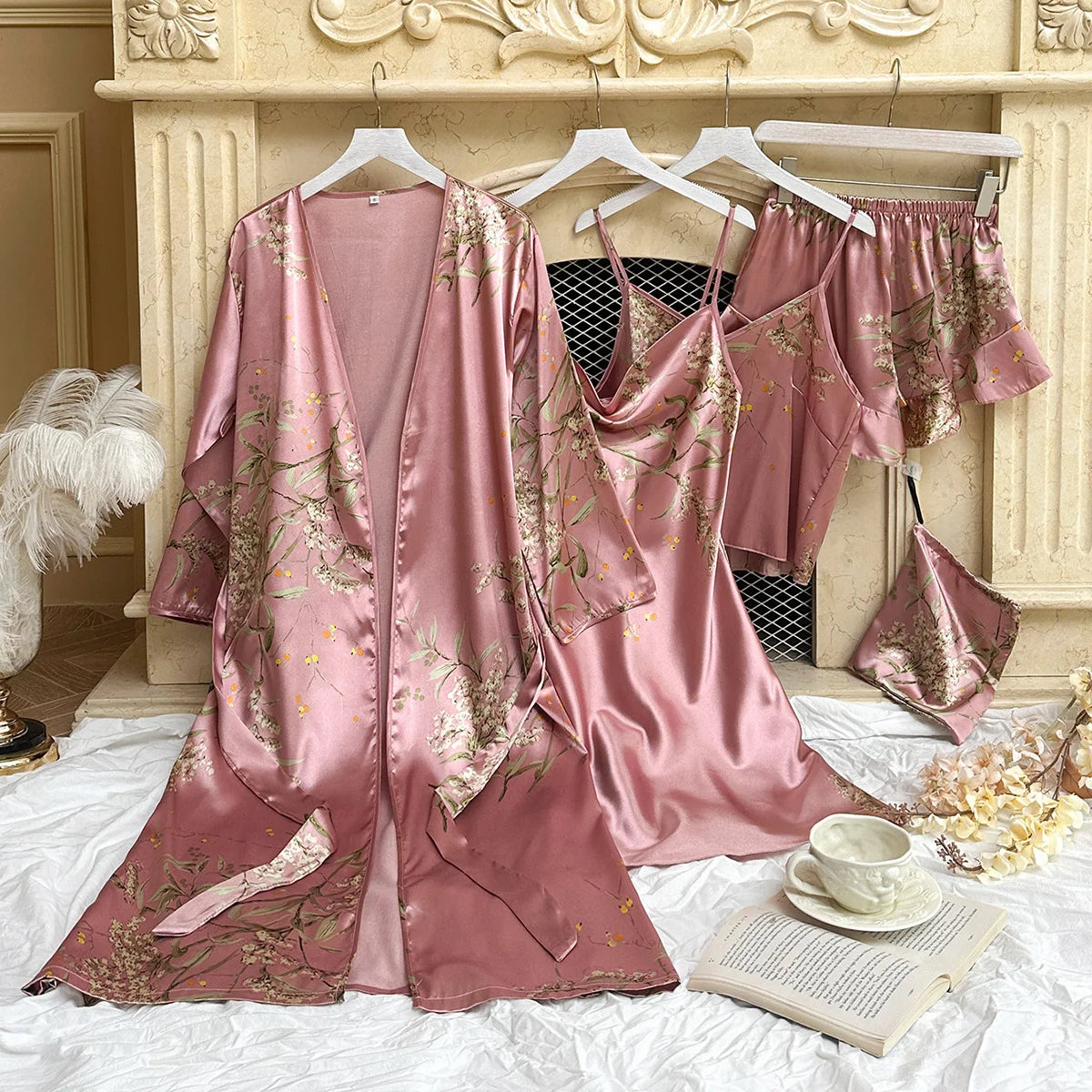 Women's 5-Piece Kimono Pajama Set